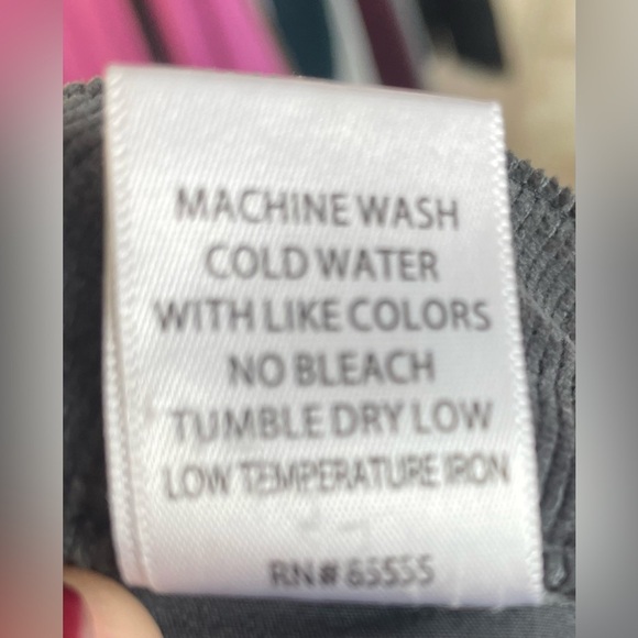 PISTOLA Dark Gray Corduroy High Waist Tapered Skinny Leg; size 16W - Picture 6 of 7